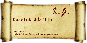 Kozelek Júlia névjegykártya